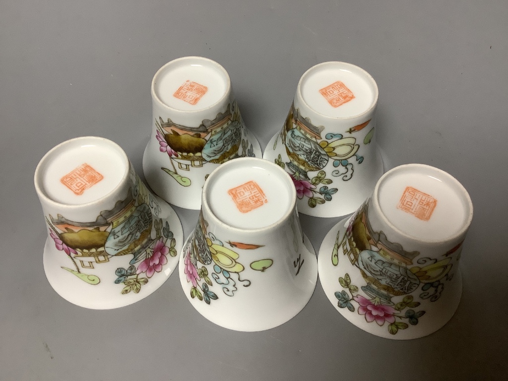 Five Chinese famille rose cups